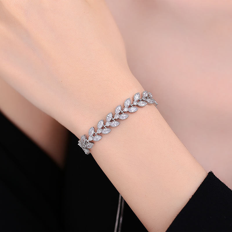925 Silver Jewelry Wheat Chain Luxury Trendy Moissanite Adjustable Jewelry Bestseller