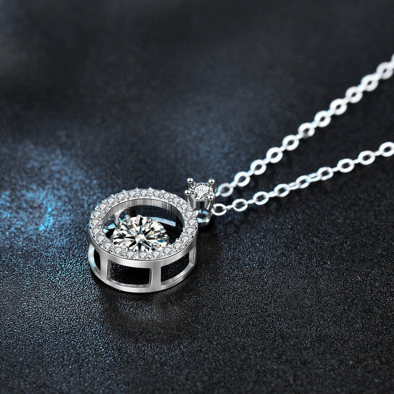 Moosan 925 Sterling Silver Necklace, Girls' Summer Basic Unique and Lively Heart Pendant Jewelry