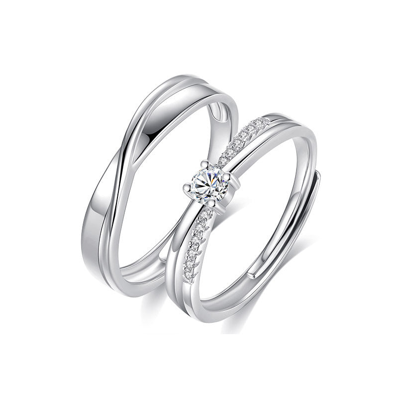 925 Silver Möbius Ring Couple Ring Simple Ins Style Moissanite Wedding Ring Valentine's Day Gift for Men and Women