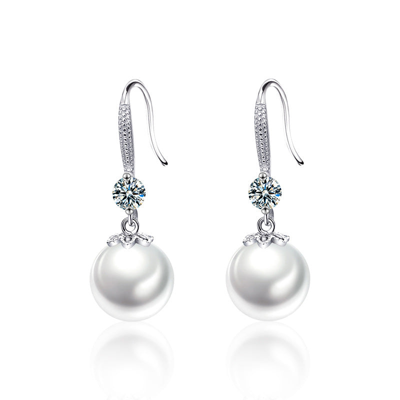 Pearl Earring 925 Sterling Silver Moissanite Drop Earrings High-end Tassel Long Earrings