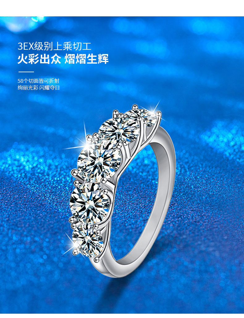 New European and American Rings for Women, Ins Style, Simple Cross-border Jewelry, Hot Selling 925 Sterling Silver Diamond Rings, Moissanite D Color