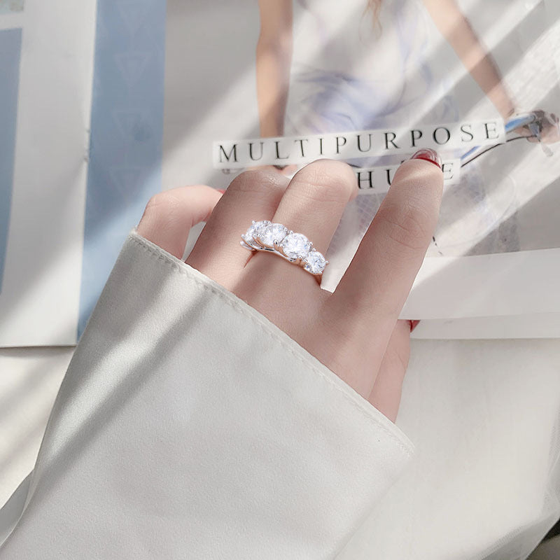 New European and American Rings for Women, Ins Style, Simple Cross-border Jewelry, Hot Selling 925 Sterling Silver Diamond Rings, Moissanite D Color