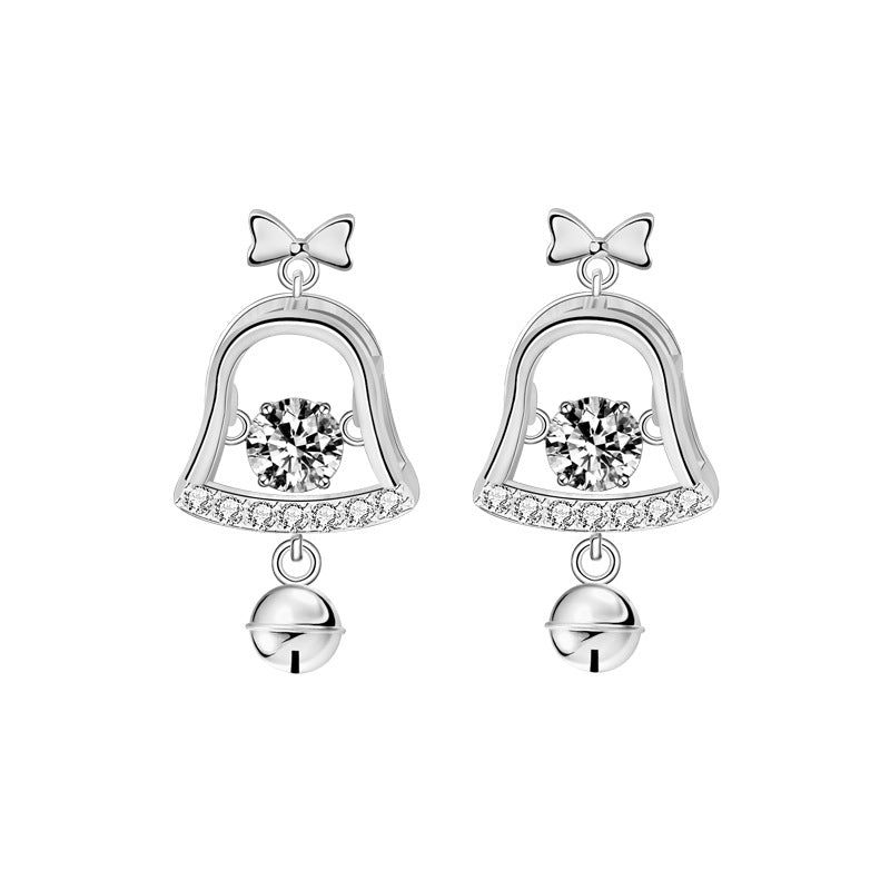 Mossianite Christmas Bell Earrings Stylish Tassel High-end Earrings 925 Pure Silver Cross-border Earrings