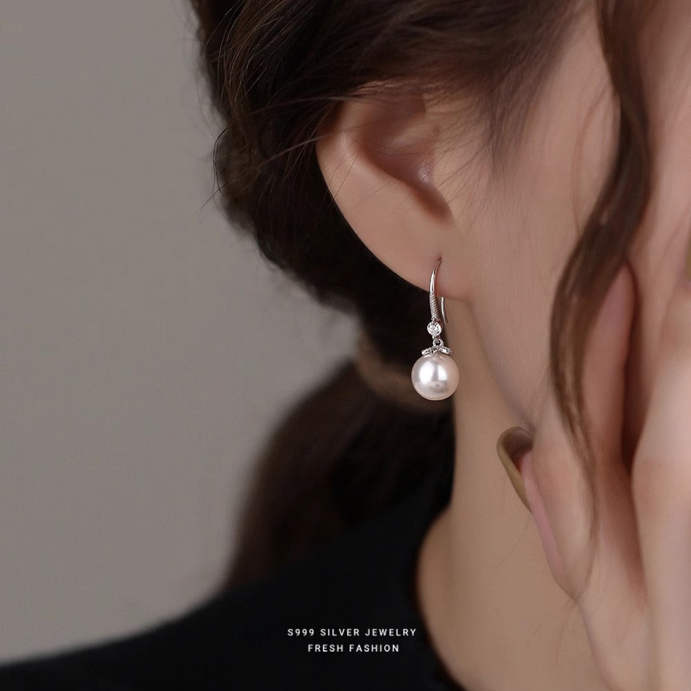 Pearl Earring 925 Sterling Silver Moissanite Drop Earrings High-end Tassel Long Earrings