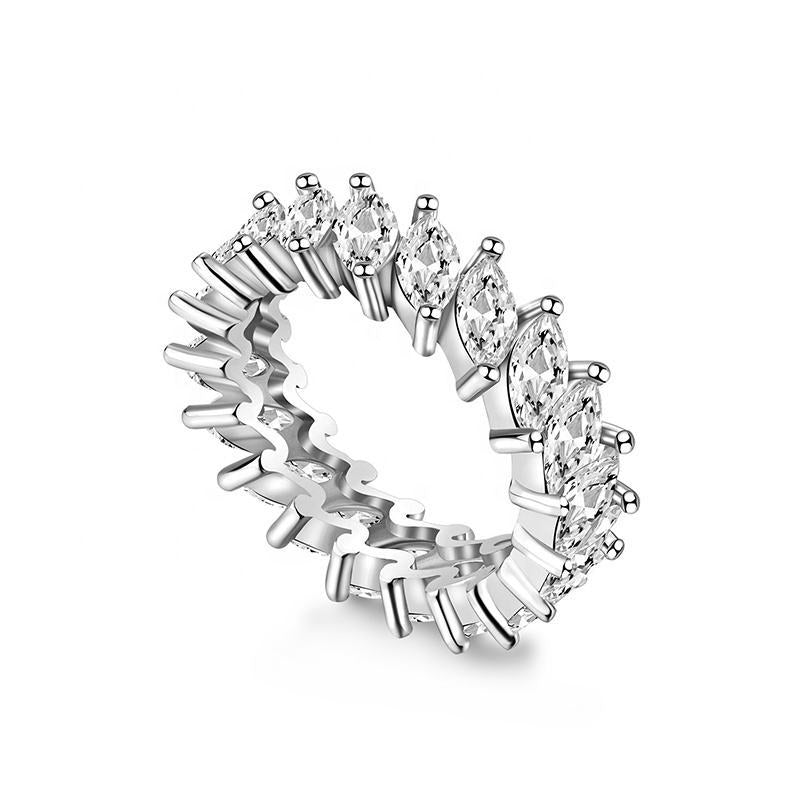 Oval Zircon Ring, 925 Pure Silver Ring, Women's Closed Ring, European and American Style Personalized Jewelry