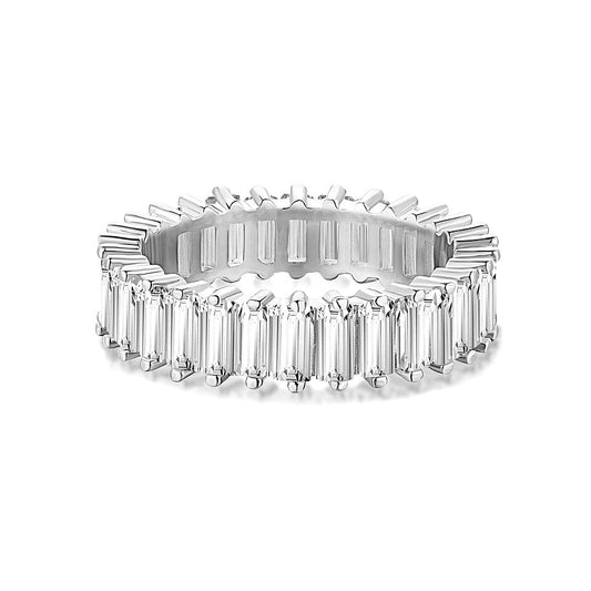 New cross-border 925 pure silver ring for women, sugar crystal diamond, European and American exaggerated fashion closed ring, color-fast jewelry