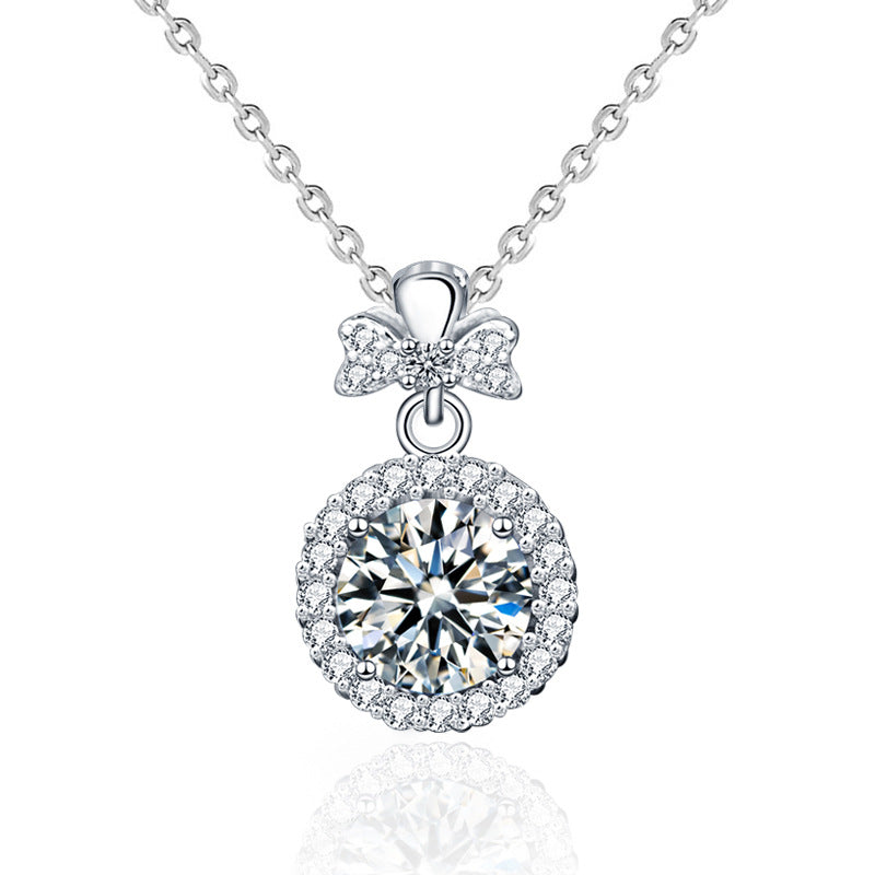 Original Perfume Bottle 925 Sterling Silver Clavicle Necklace Women's Niche Design Moissanite Pendant Autumn Creative Jewelry