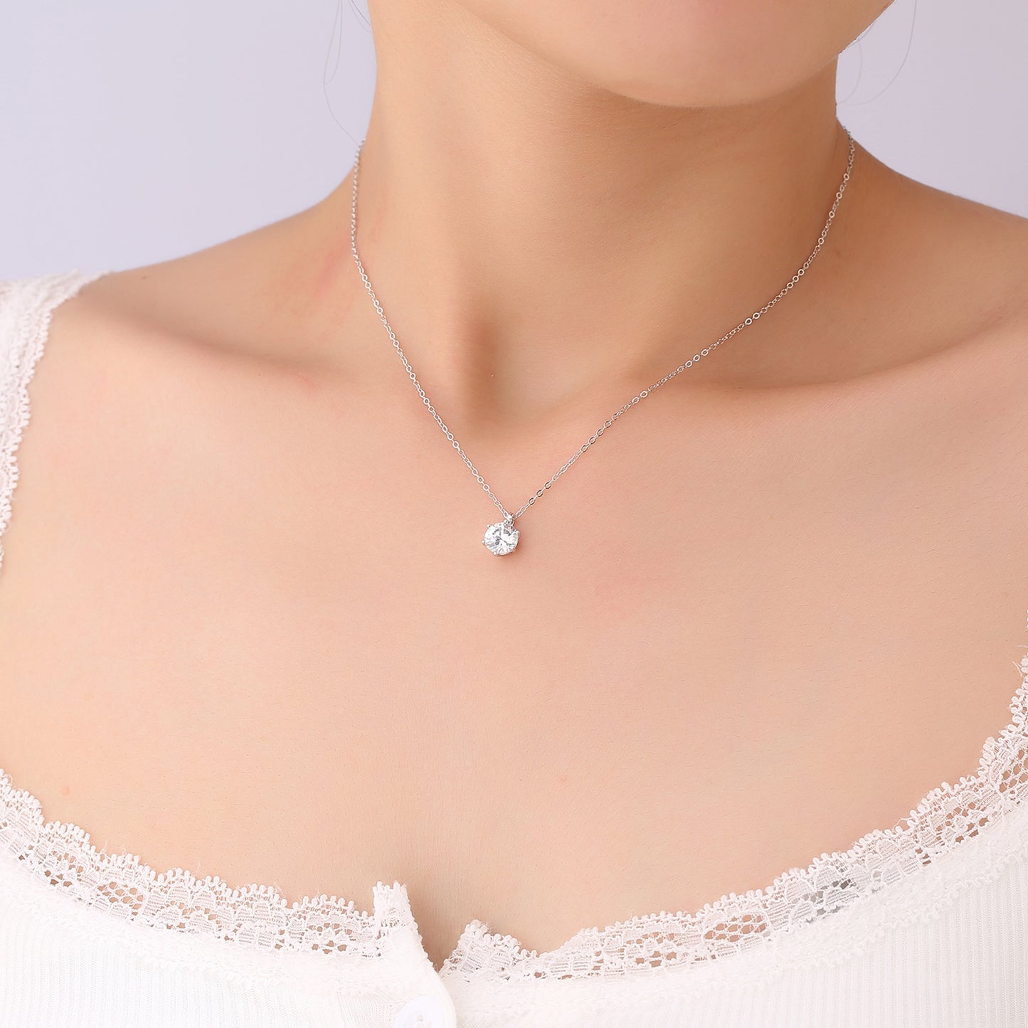Moissanite 925 Sterling Silver Necklace Versatile Pendant Niche Design Jewelry Wholesale 520 Gift Accessories for Women