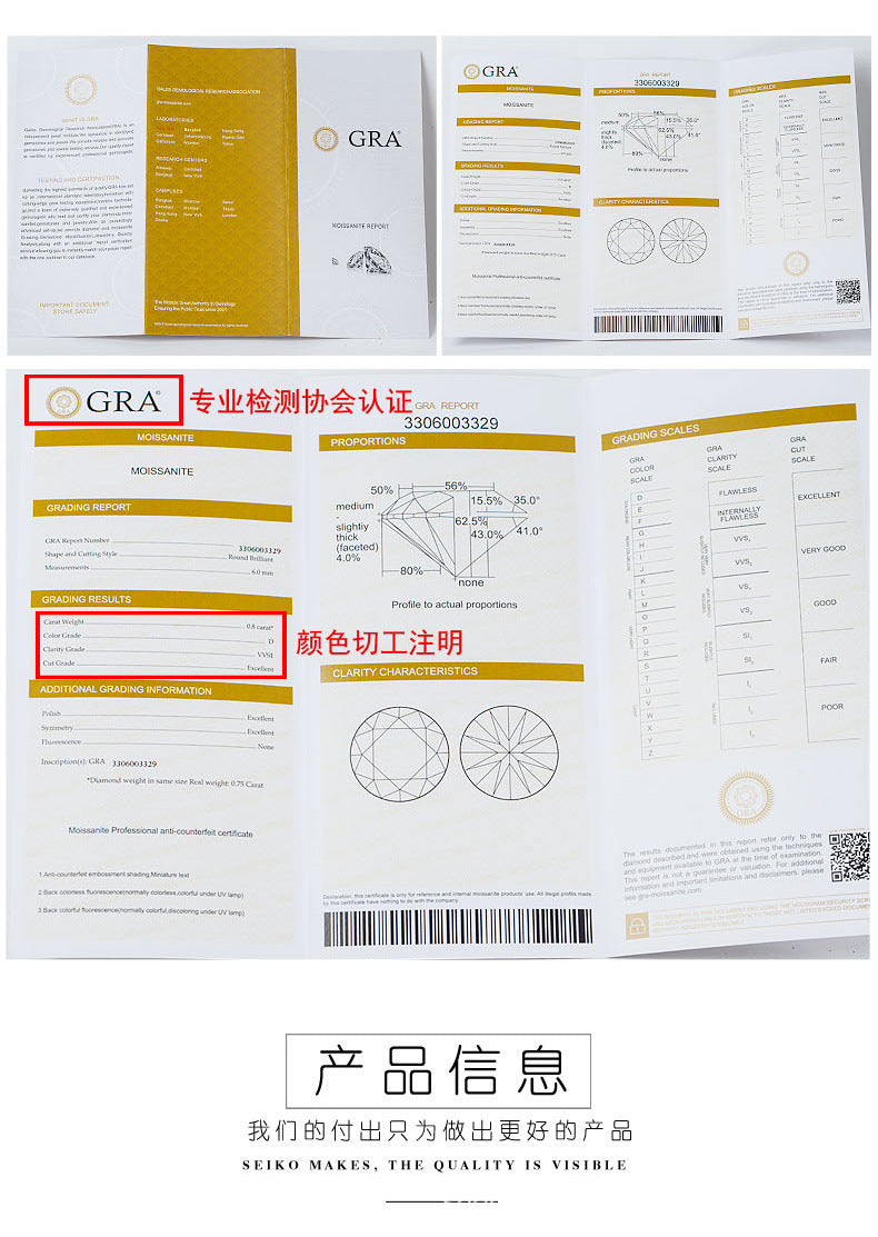 S925純銀四爪莫桑石頸鏈｜80分莫桑石／6mm鋯石