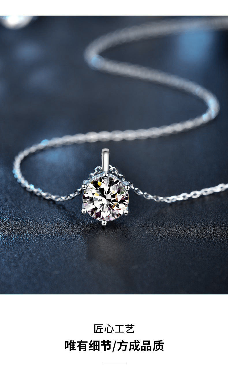 Moissanite 925 Sterling Silver Necklace Versatile Pendant Niche Design Jewelry Wholesale 520 Gift Accessories for Women