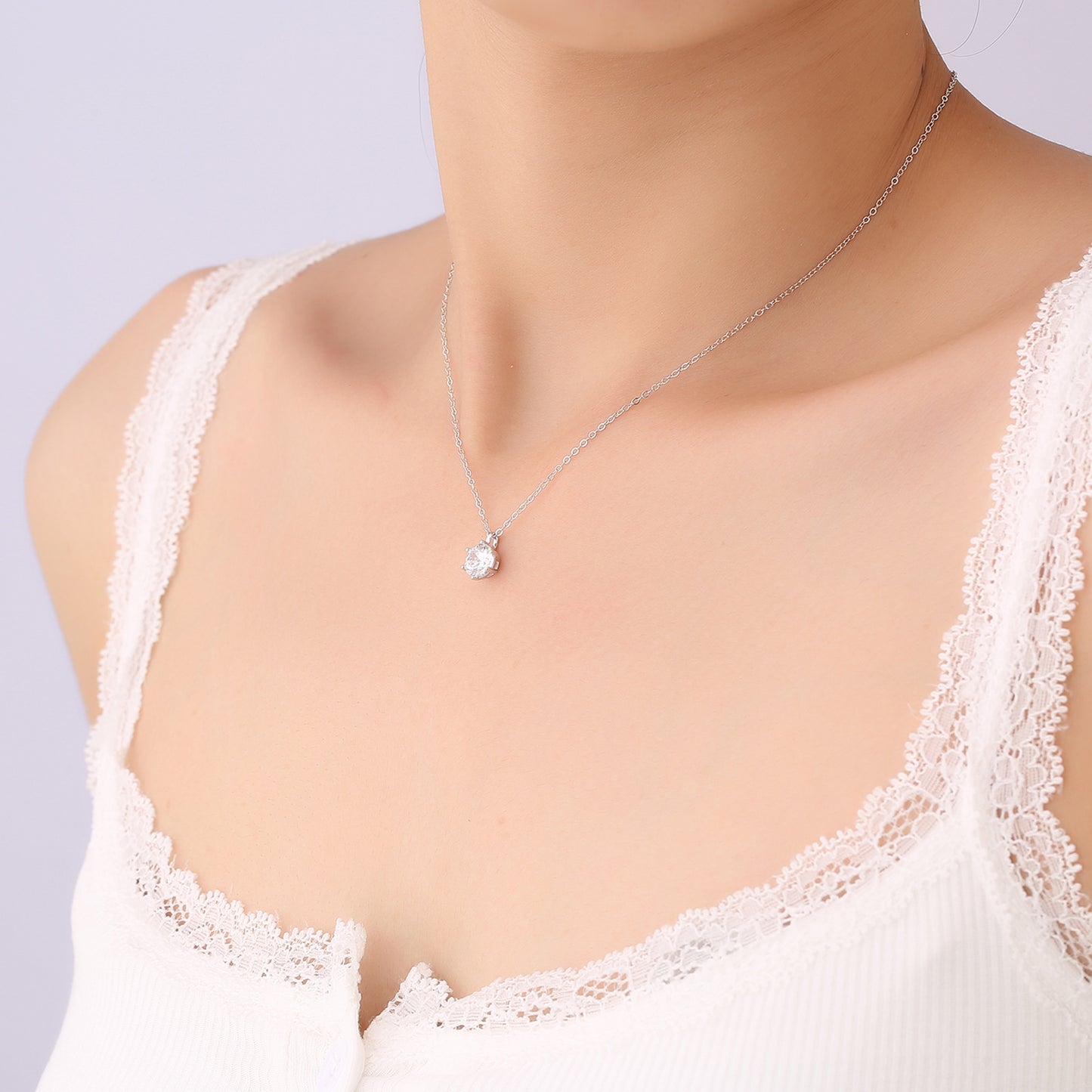 Moissanite 925 Sterling Silver Necklace Versatile Pendant Niche Design Jewelry Wholesale 520 Gift Accessories for Women