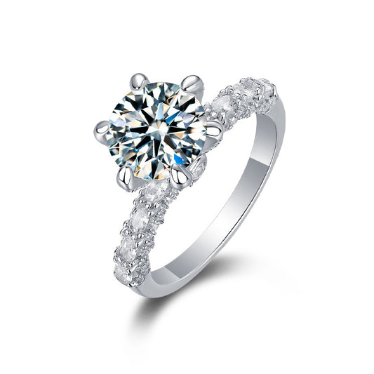 925 sterling silver moissanite diamond ring with 2 carats