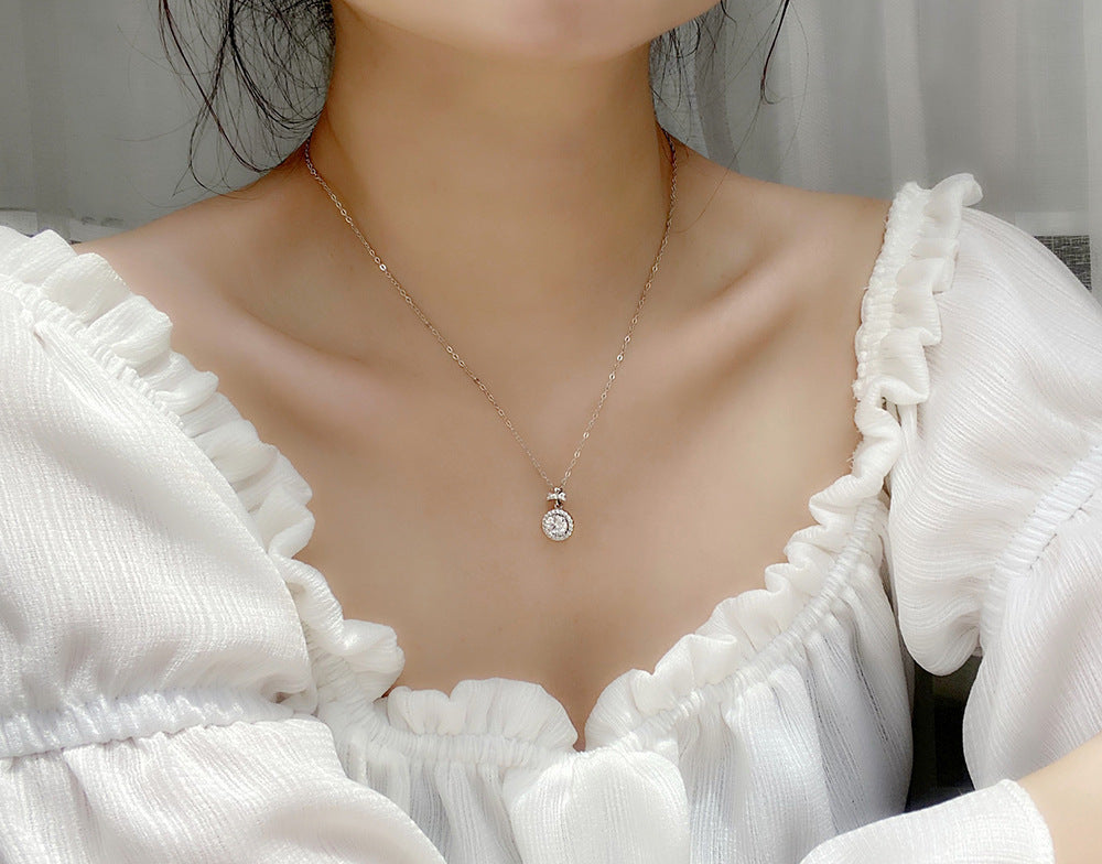 Original Perfume Bottle 925 Sterling Silver Clavicle Necklace Women's Niche Design Moissanite Pendant Autumn Creative Jewelry