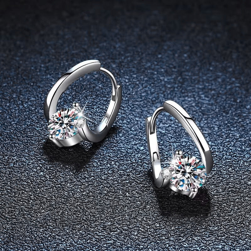Cross-border 925 Sterling Silver Earrings, Moissanite Earrings, Fashionable and Versatile Accessories, Irregular Earrings, Autumn and Winter Collection