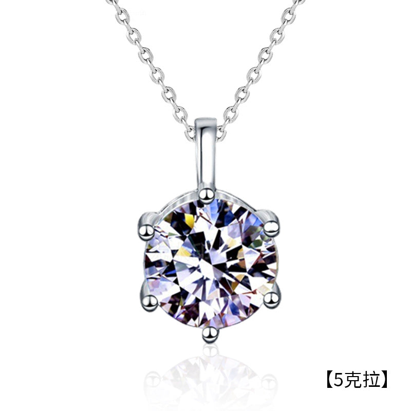 Moissanite 925 Sterling Silver Necklace Versatile Pendant Niche Design Jewelry Wholesale 520 Gift Accessories for Women