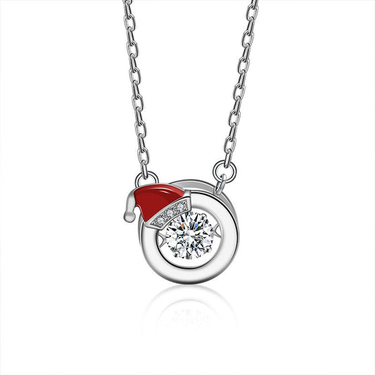 Delicate Christmas Necklace for Women, 925 Pure Silver, Colorfast, Moissanite Collar, Unique Collar Chain, European and American Accessories, Ins Gift