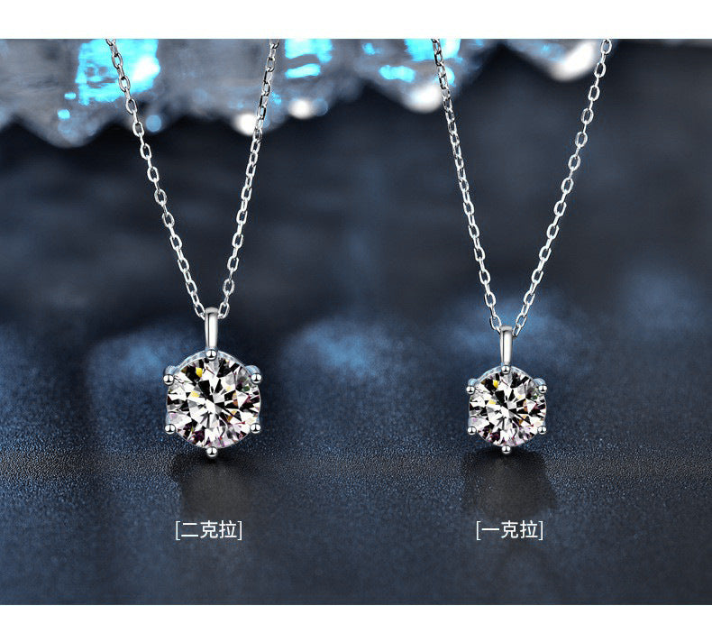 Moissanite 925 Sterling Silver Necklace Versatile Pendant Niche Design Jewelry Wholesale 520 Gift Accessories for Women