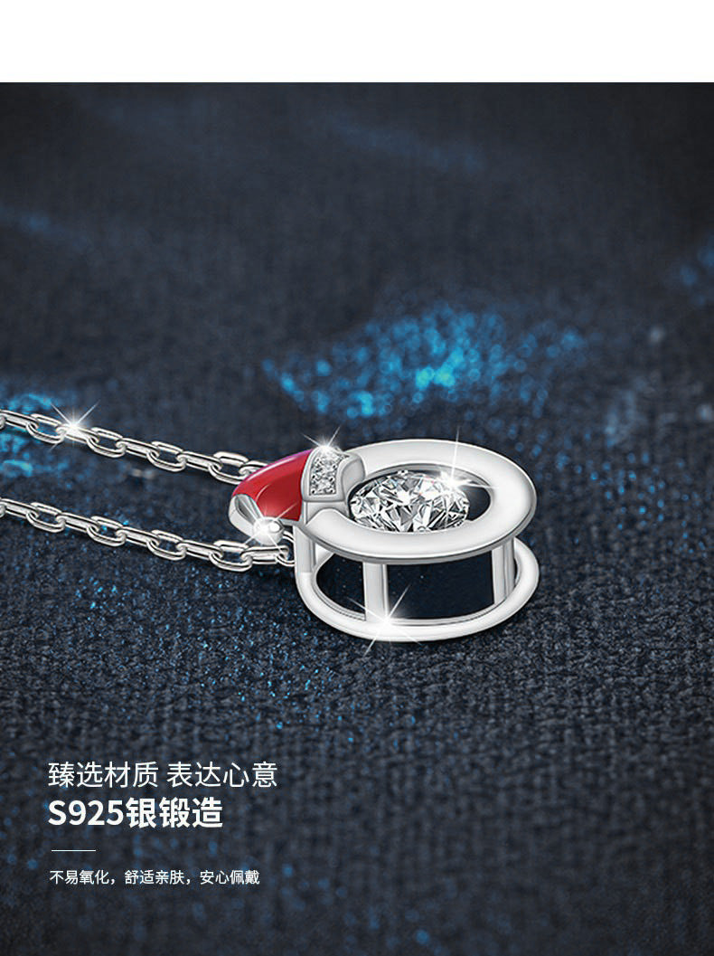 Delicate Christmas Necklace for Women, 925 Pure Silver, Colorfast, Moissanite Collar, Unique Collar Chain, European and American Accessories, Ins Gift