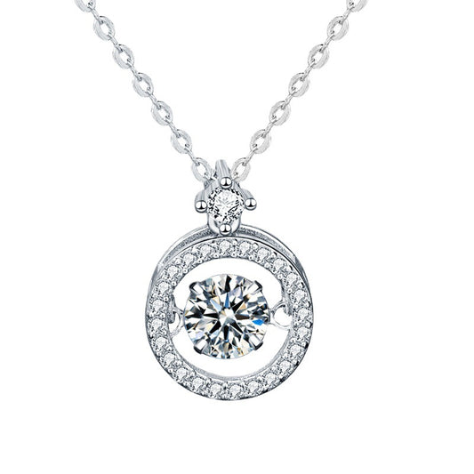 Moosan 925 Sterling Silver Necklace, Girls' Summer Basic Unique and Lively Heart Pendant Jewelry