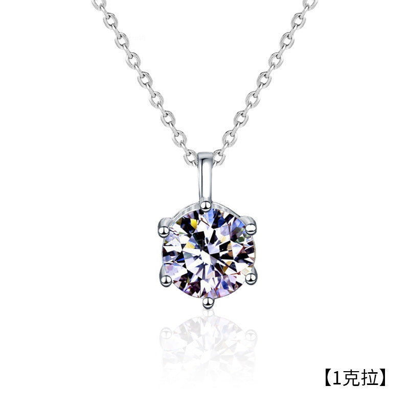 Moissanite 925 Sterling Silver Necklace Versatile Pendant Niche Design Jewelry Wholesale 520 Gift Accessories for Women