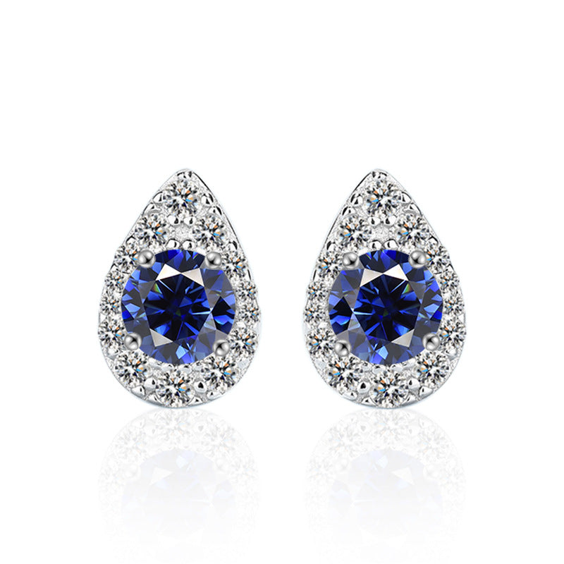 Dropping Earrings 925 Pure Silver High-end Simple Stylish Moissanite Earrings 50 Points D Color Silver Earrings