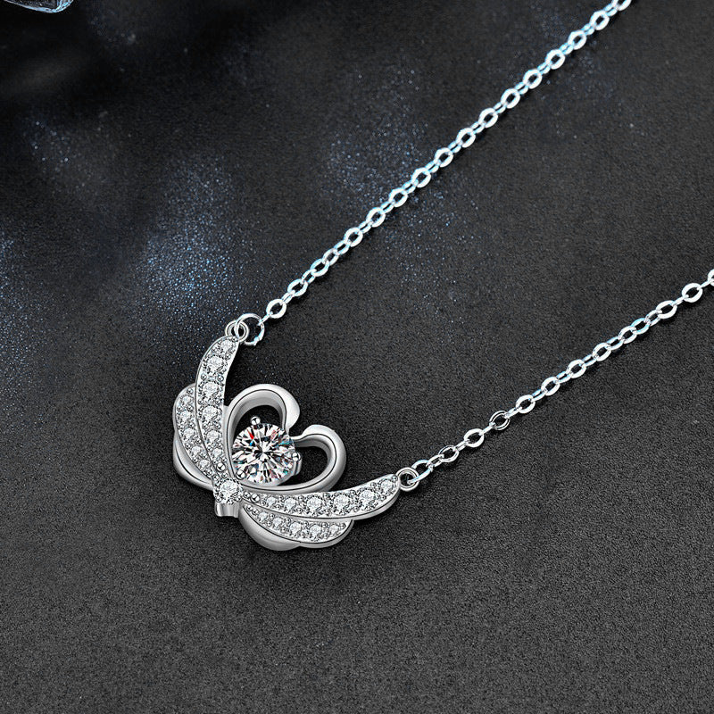 Original design jewelry 925 pure silver swan necklace high version moissanite pendant new collar necklace
