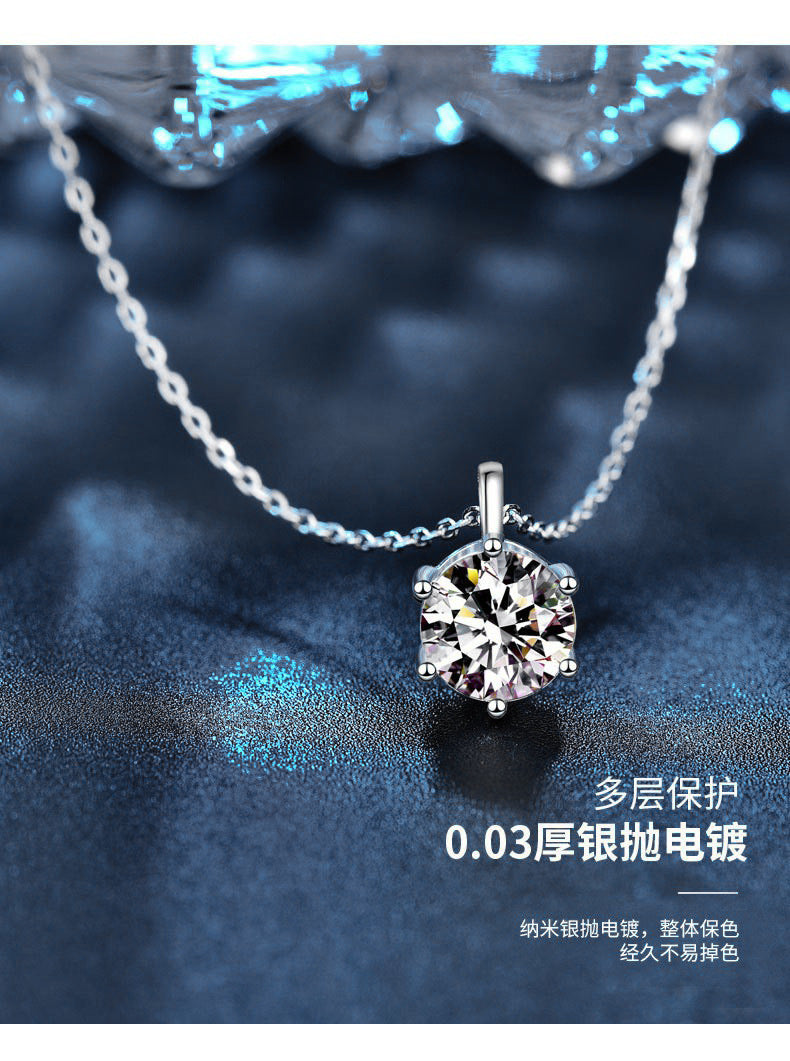 Moissanite 925 Sterling Silver Necklace Versatile Pendant Niche Design Jewelry Wholesale 520 Gift Accessories for Women