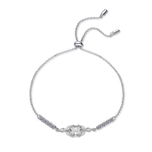 Moissanite bracelet for women, unique and versatile design, 925 pure silver accessory, DIY bracelet