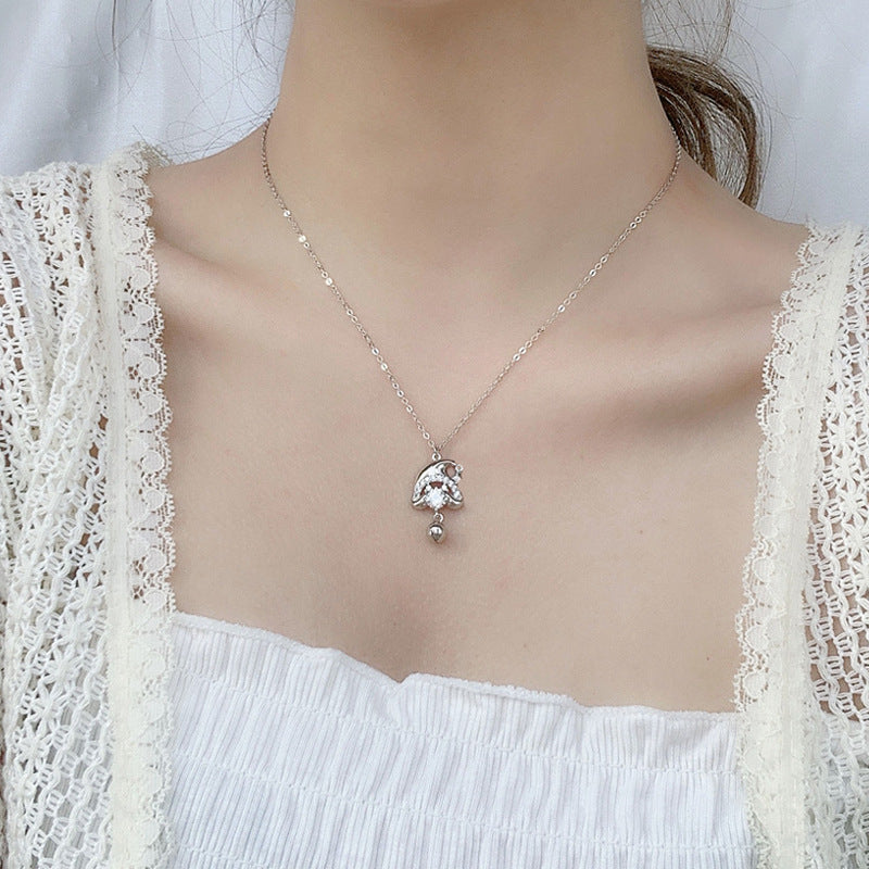 Original 925 Sterling Silver Santa Claus Necklace Women's Designable Moissanite Collar Pendant Ins Creative Jewelry Accessories