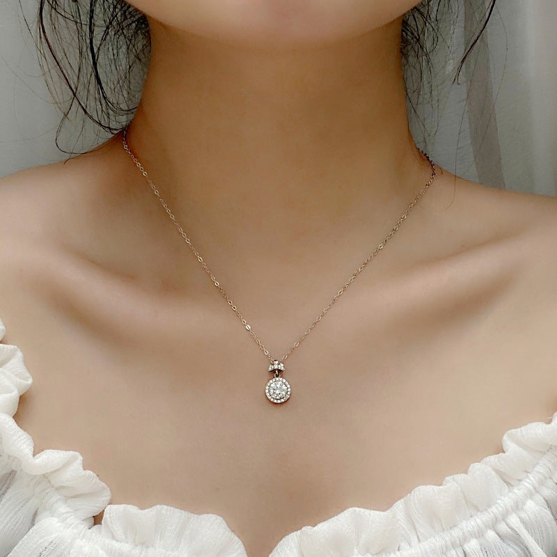 Original Perfume Bottle 925 Sterling Silver Clavicle Necklace Women's Niche Design Moissanite Pendant Autumn Creative Jewelry