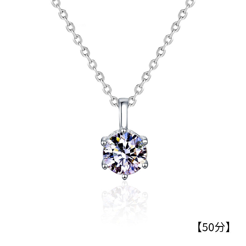Moissanite 925 Sterling Silver Necklace Versatile Pendant Niche Design Jewelry Wholesale 520 Gift Accessories for Women
