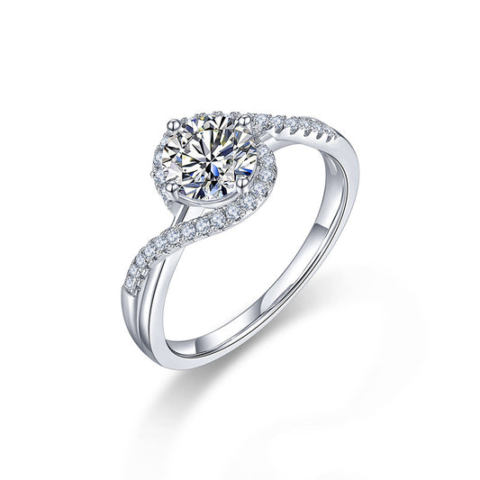 925 Silver Ring Moissanite European and American Style Decorative Ring Women's Trendy Product Cross-border Hot Sale Jewelry