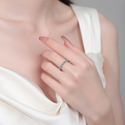 流光滿鑽莫桑石排戒