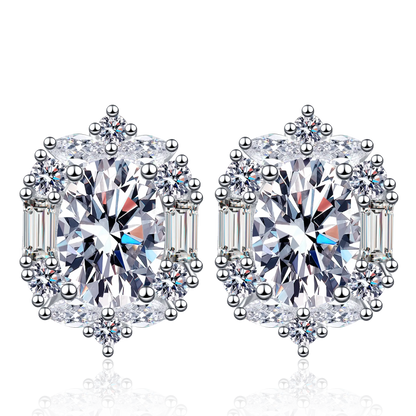 Starlight Oval Moissanite Earrings