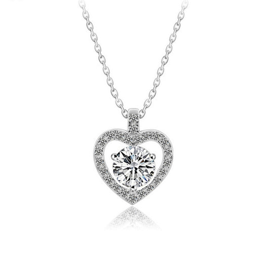 925 Silver Heart Necklace, Versatile and Unique Design, Moissanite Collar Pendant, Ins Gift for Girlfriend, Bridal Jewelry