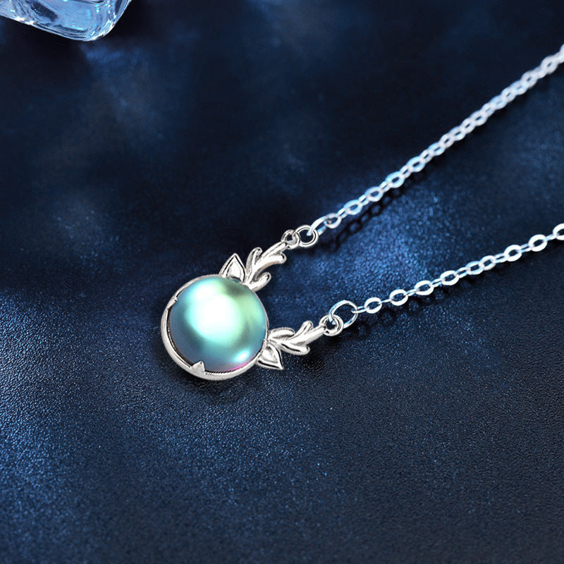 Original Moonstone Necklace for Women, 925 Sterling Silver, "Deer are with You All the Way", New Christmas Forest Series Elk Necklace Jewelry, Ins style