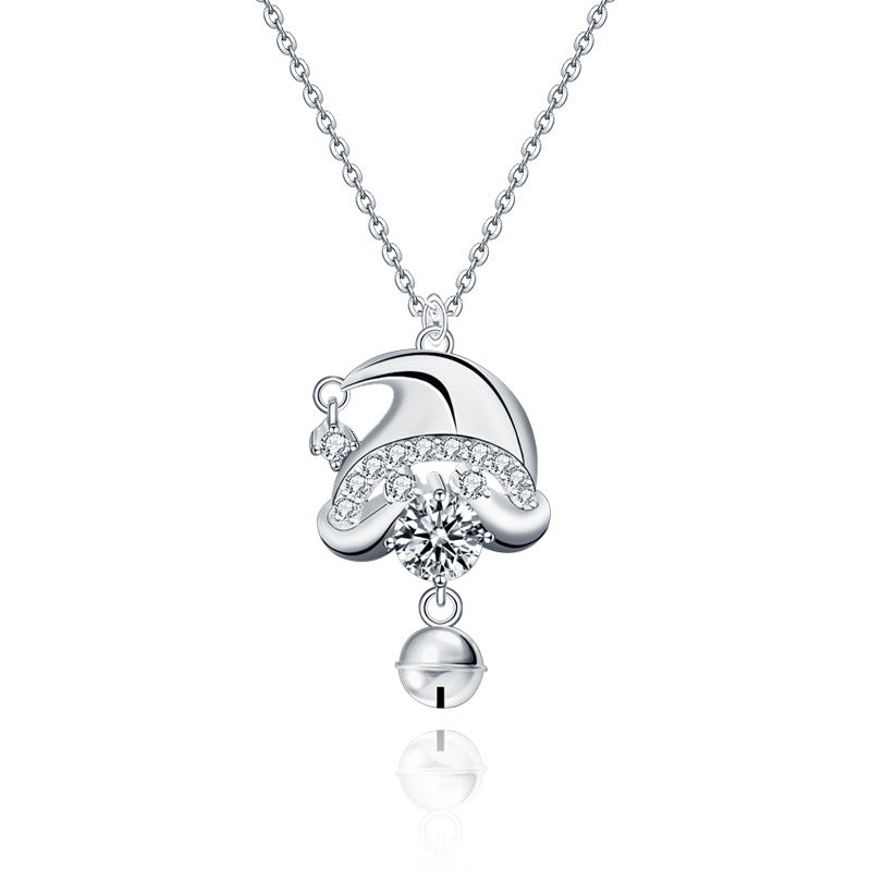 Original 925 Sterling Silver Santa Claus Necklace Women's Designable Moissanite Collar Pendant Ins Creative Jewelry Accessories