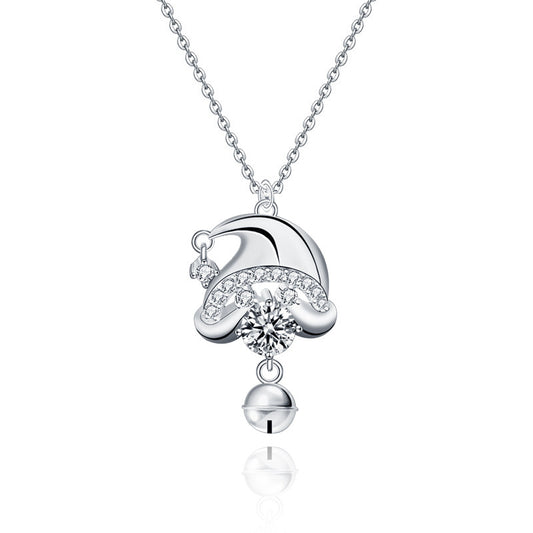 Original 925 Sterling Silver Santa Claus Necklace Women's Designable Moissanite Collar Pendant Ins Creative Jewelry Accessories