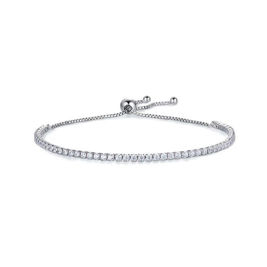 Moissanite jewelry, women's accessories, pure silver luxury jewelry, straight line diamond bracelet