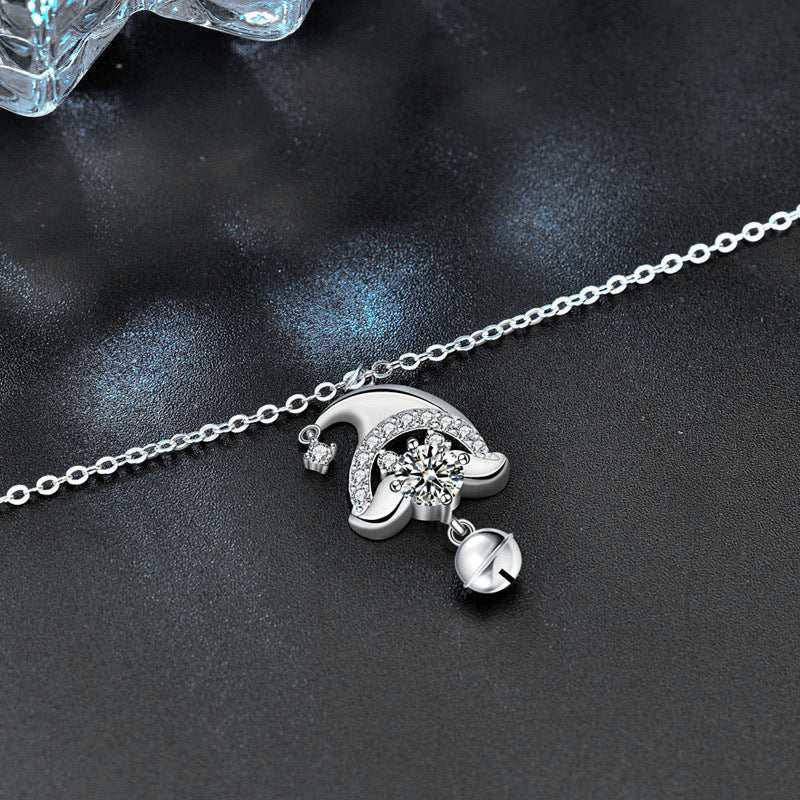 Original 925 Sterling Silver Santa Claus Necklace Women's Designable Moissanite Collar Pendant Ins Creative Jewelry Accessories