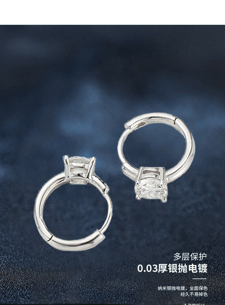 莫桑钻s925纯银耳钉四爪简约气质耳饰轻奢时尚ol高级感耳扣送女友
