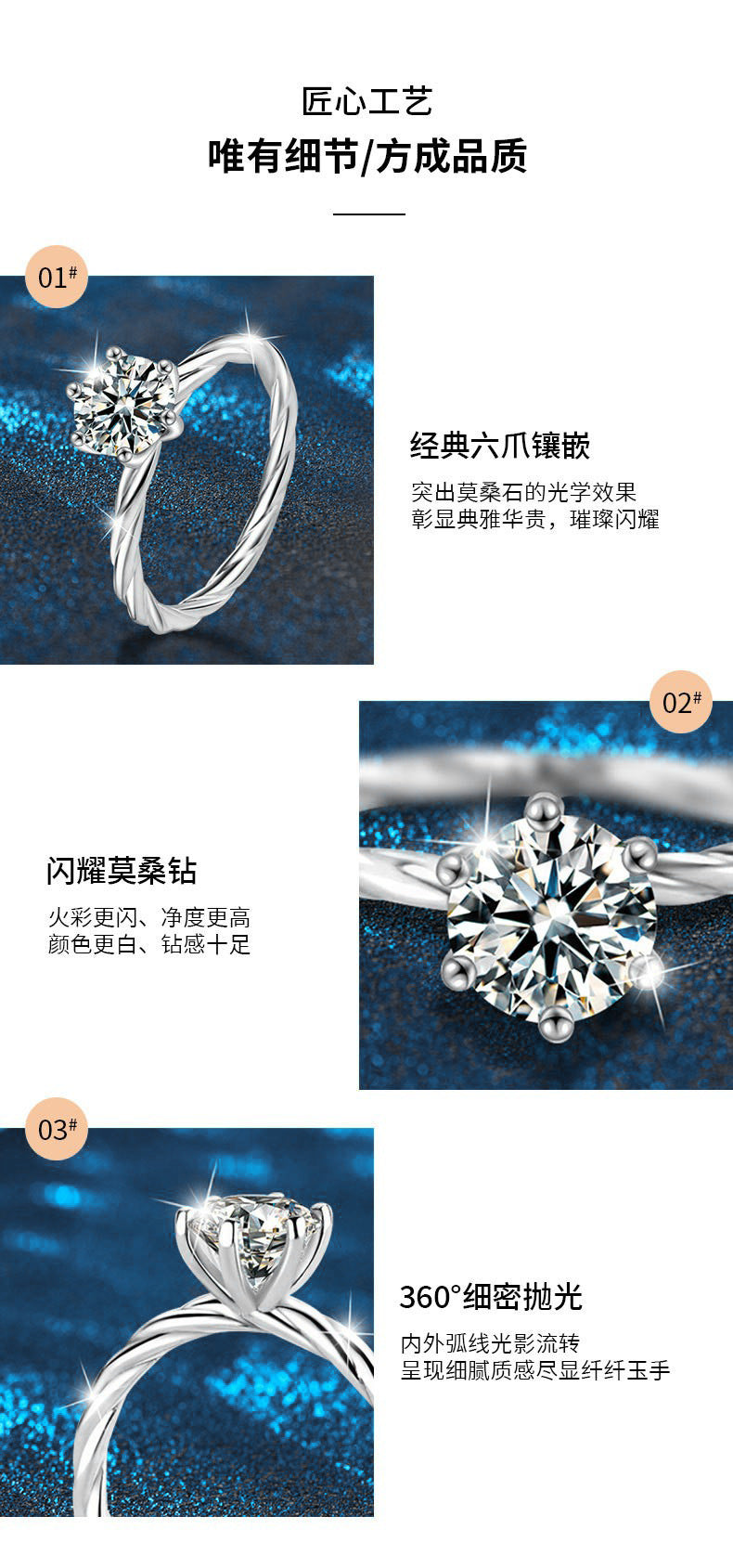 Moissanite women's ring 925 pure silver unique high-end style full set twisted arm braided finger ring silver jewelry