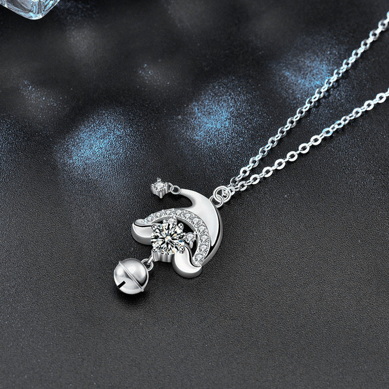 Original 925 Sterling Silver Santa Claus Necklace Women's Designable Moissanite Collar Pendant Ins Creative Jewelry Accessories