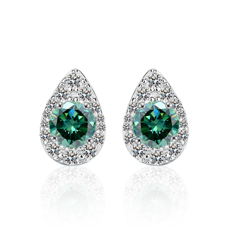 Dropping Earrings 925 Pure Silver High-end Simple Stylish Moissanite Earrings 50 Points D Color Silver Earrings