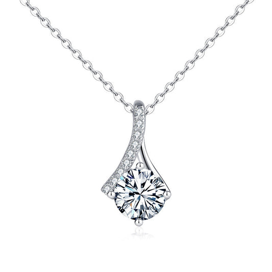 925 Sterling Silver Y-Shape Necklace Wholesale for Women 1 Carat Diamond Collar Accessory Moissanite Pendant Jewelry Gift