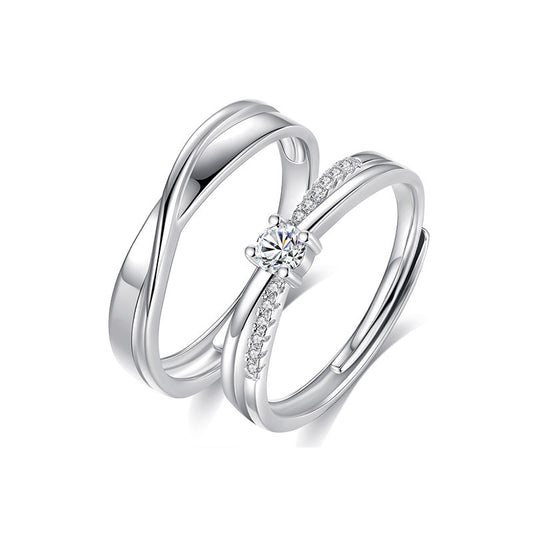 925 Silver Möbius Ring Couple Ring Simple Ins Style Moissanite Wedding Ring Valentine's Day Gift for Men and Women