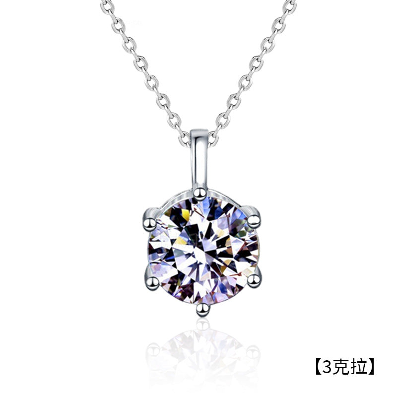 Moissanite 925 Sterling Silver Necklace Versatile Pendant Niche Design Jewelry Wholesale 520 Gift Accessories for Women