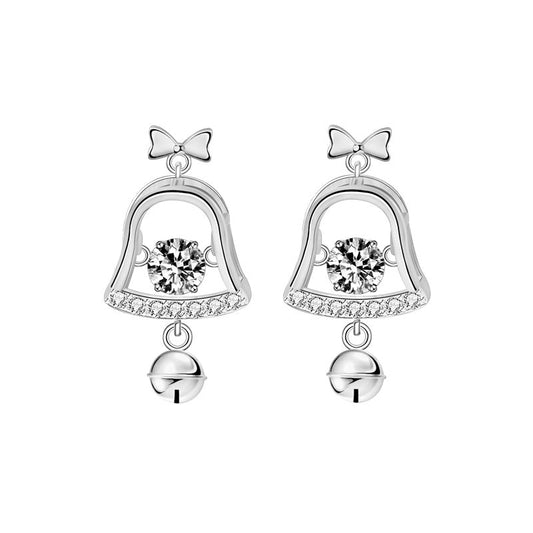 Mossianite Christmas Bell Earrings Stylish Tassel High-end Earrings 925 Pure Silver Cross-border Earrings